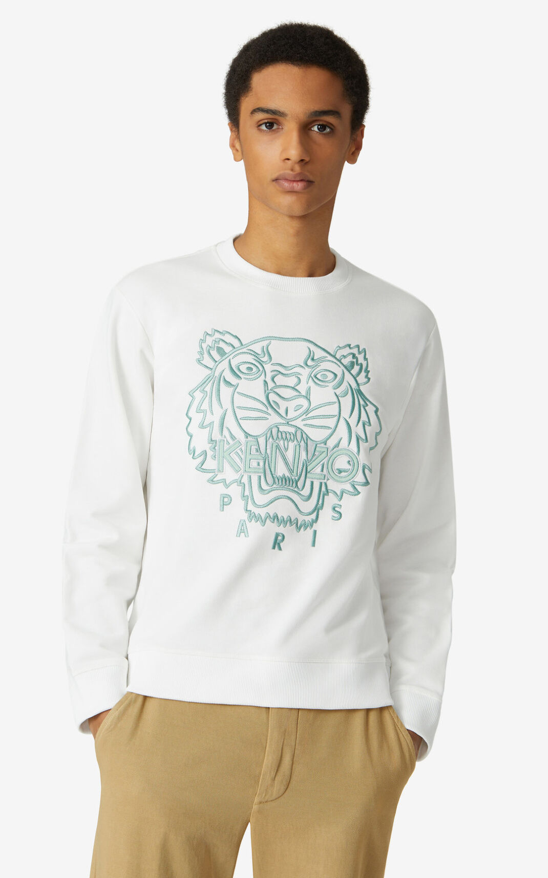 Kenzo Tiger Sweatshirt Herre - Hvide DK-658591